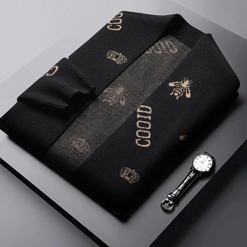 Direct supply, hot sale, fashionable personalized imitation mink non-pilling cardigan sweater, knitted sweater men's coat