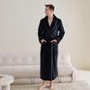 In Stock Flannel Couple's Bathrobe - Unisex Hotel B&B Long Bathrobe