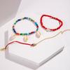 Cross Border Beach Series Vacation Style Shell Bead Multi-Layer Ankle Chain Personalized Colorful Rice Bead Ankle Chain Three Piece Set