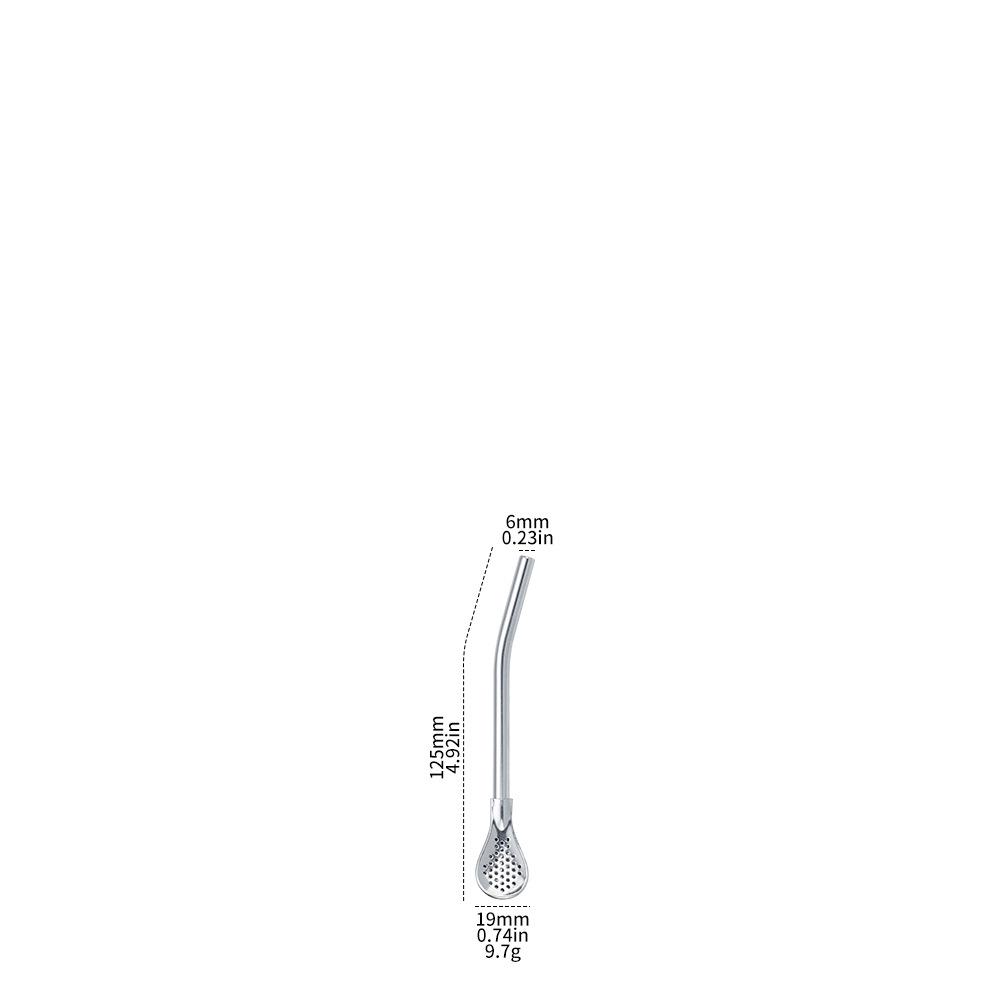 Stainless Steel Dual-Use Straw Spoon for Cocktails and Tea