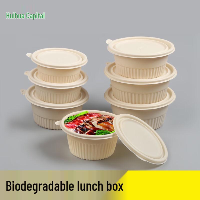 HUIHUADU Disposable Biodegradable Corn Starch Containers with Lids (100-pack)