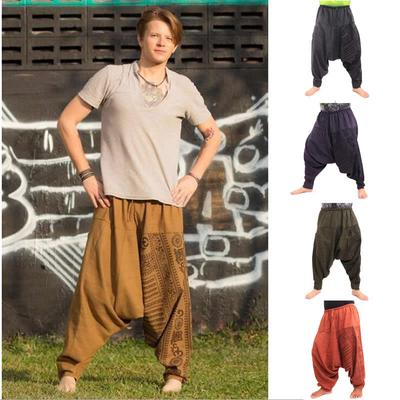 Pantaloni da uomo Hiphop Harem con cavallo Pantaloni larghi Plus Size Boho Gypsy Aladdin Summer Bohemian Nepal Pantaloni larghi Pantaloni causali