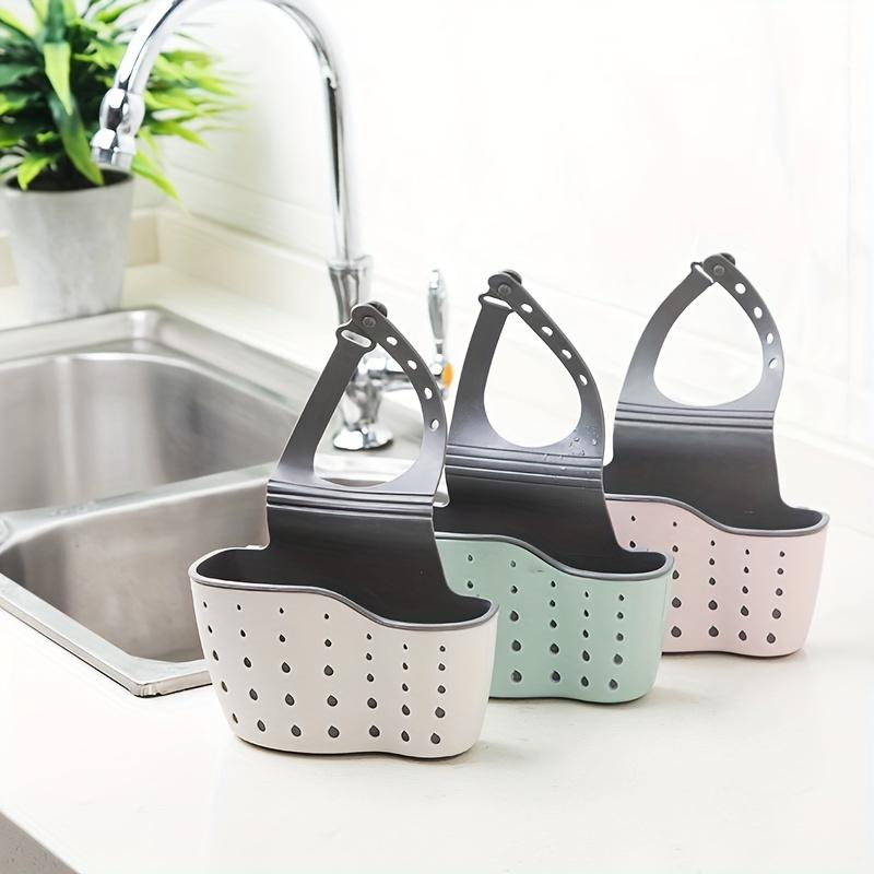 1pc Adjustable Silicone Sink Tray-Multifunctional Kitchen Organizer for Sponges, Scrub Brushes & Cleaning Supplies