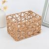 Nordic Weave Hollow Storage Basket - Tissue, Snack & Sundries Organizer for Living Room Coffee Table