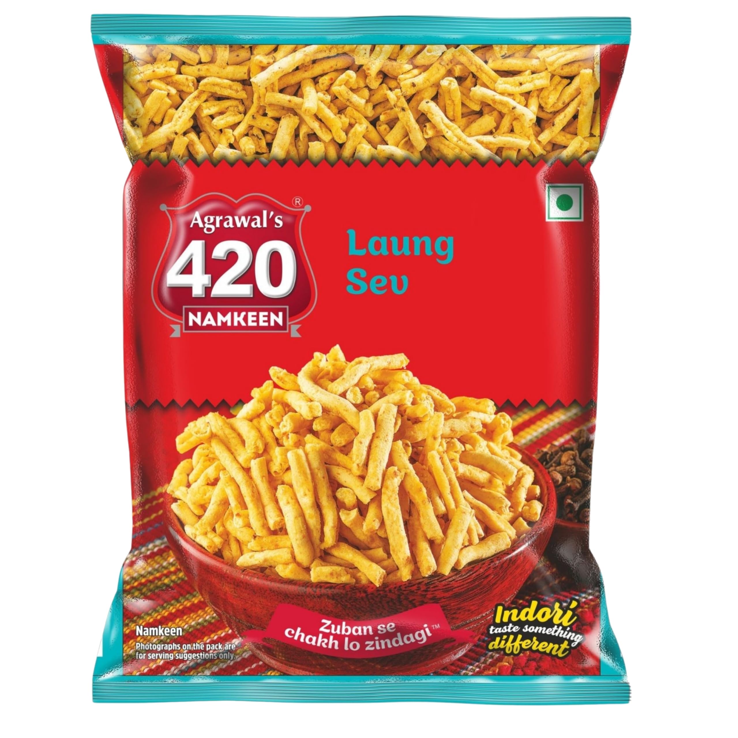 

Agrawal s 420 Laung Sev Namkeen | Authentic Indian Spicy Snack Made with Gram Flour Black Pepper & Mixed Spices | Traditional Taste Of Laun