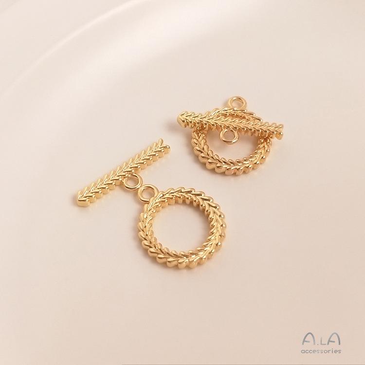 14K Gold Plated Magnetic Clasp Necklace Connector with Pearl and Crystal, DIY Jewelry Accessories.