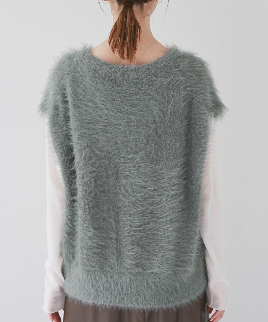 ROPE PICNIC Short Feather Knit Vest GDM55050 Chairosub Women's (Size 22)