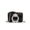 Diamond-Encrusted Rhombus Chain Bag, Genuine Leather, High-Value Light Luxury Handbag, Messenger Women'S Bag, French Tide