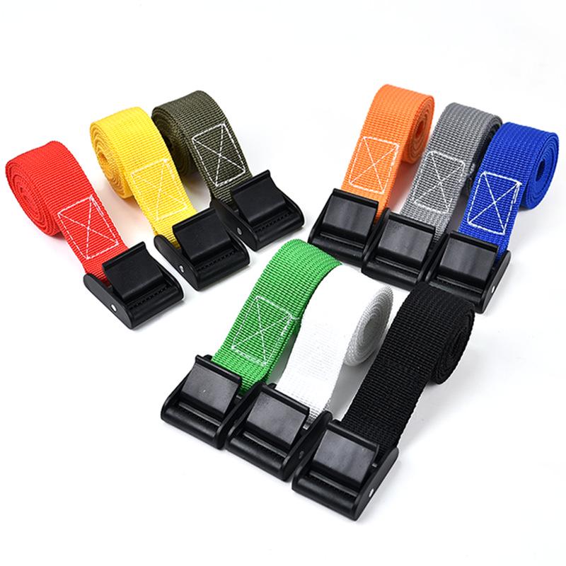 Sangle à boucle en plastique multicolore réglable pour bagages, moto, camping et fret