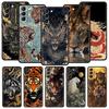 Cool Animal Tiger Lion Soft Phone Case For Samsung Galaxy S25 Edge S24 Plus S23 FE S22 S21 S20 Ultra 5G S10 Black Protect Cover
