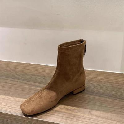 Short Boots Women's Spring and Autumn Single Boots 2025 New Versatile Simple Thick Heel Martin Boots Suede Korean Small Ankle Boots Thin Boots