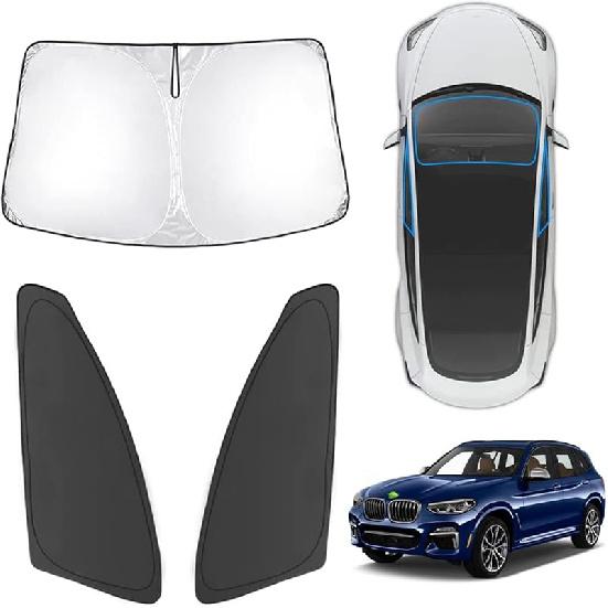 Karltys 3PCS Front And Side Windshield Sun Shade For 2015-2024 2025 Jeep Renegade, Reflective Window Sunshade Fit Renegade, Foldable Sun Shield Sun