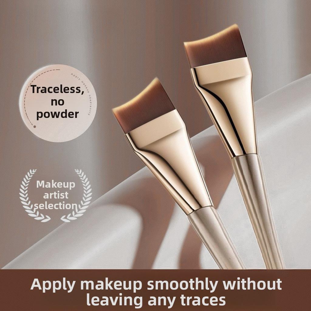 Foundation Pinsel Ultra-Dünn Nicht-Saugend Flacher Kopf Abgewinkelt Halbmond Anfänger Nahtlos Fischschwanz Concealer Flacher Kopf Foundation Flüssig Make-up Pinsel