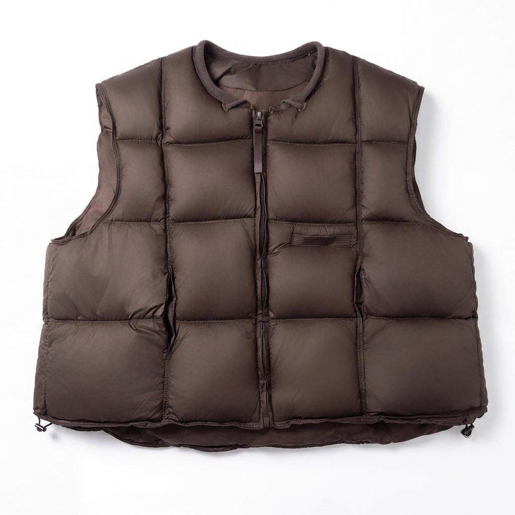 Simple commuter women's cotton vest autumn and winter versatile tofu cubes sleeveless vest stacked with warm jacket