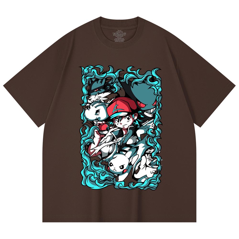 230 Gsm 100% Cotton Pokemon V26 Print Unisex Heavy Cotton T Shirt