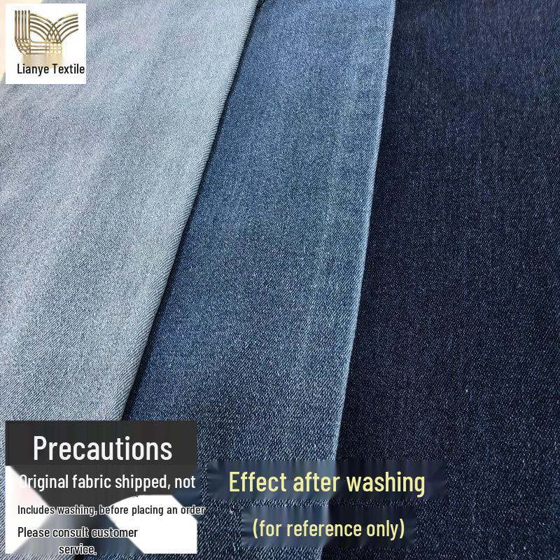 Elastic Blue & White Denim Fabric for Children's Clothing, Four Seasons Fashion, 10 Pieces