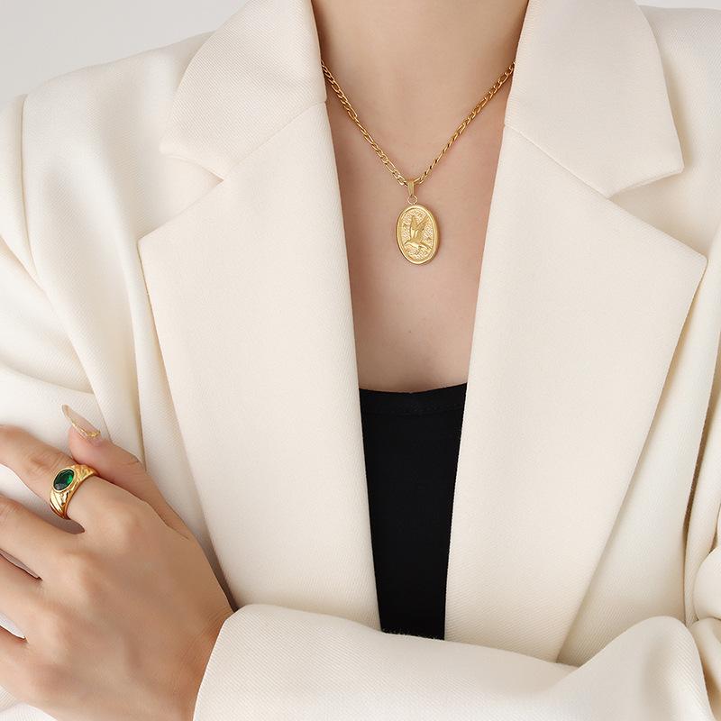 

Аксессуары, Минималистичный дизайн, Овальное ожерелье Flying Eagle, Серьги, Комплект украшений