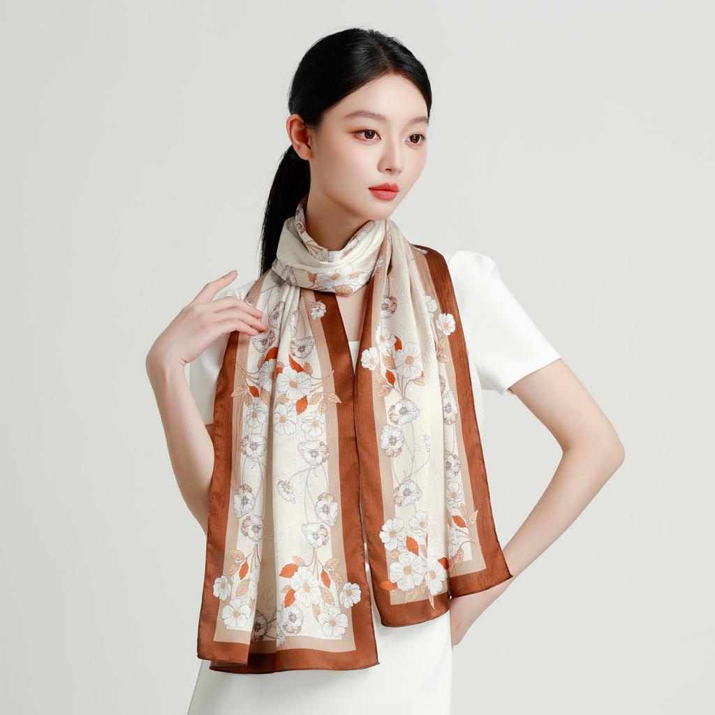 New 12 Mm 100% Mulberry Silk Long Scarf, Fashionable and High-end Air Conditioning Towel, Women's Versatile Silk Scarf
