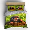 Adorable Mole Holding Clover Printed Duvet Cover Set1 Duvet Cover+2 Pillowcasemulti Size Bedroom Bedding Decor Luxury Gifts