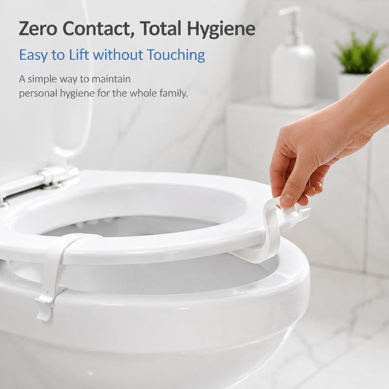1/2 Pezzi Stabilizzatore Sedile WC Maniglia Coperchio WC Senza Contatto Installazione Senza Attrezzi Per Casa Bagno Pubblico Hotel Accessorio WC