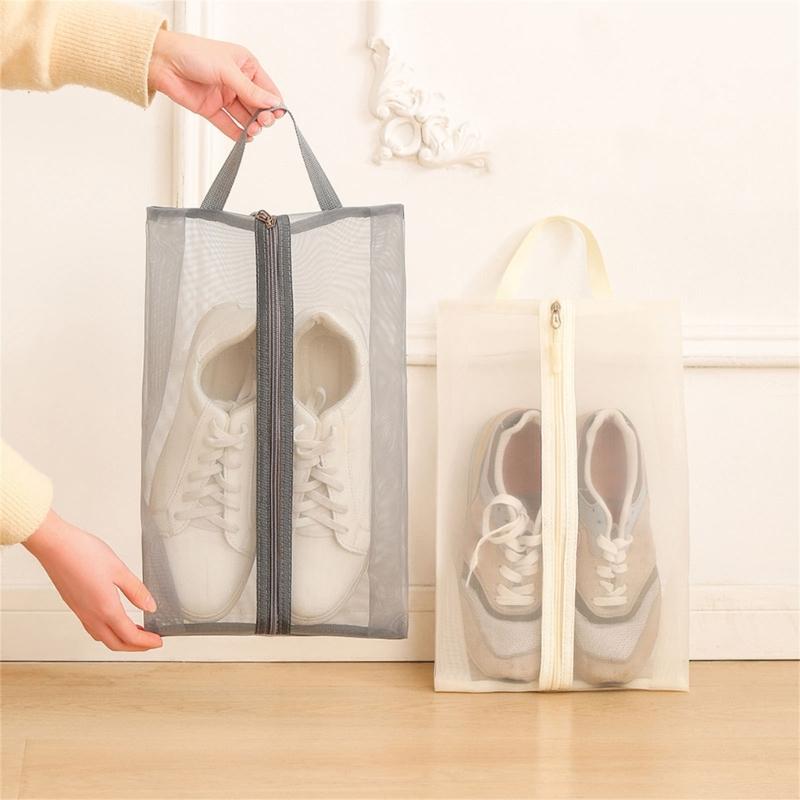 Large Capacity Shoe Organizers Bag Breathable Nylon Fabric For Travel Fitness Gears Storage And Multipurpose Utility