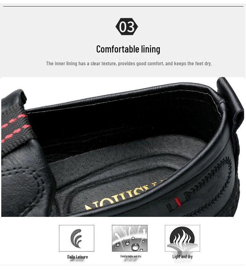 2026 Men's Slip-on Casual Leather Shoes - Breathable, Soft Sole, Anti-slip, Perfect for Business and Everyday Wear