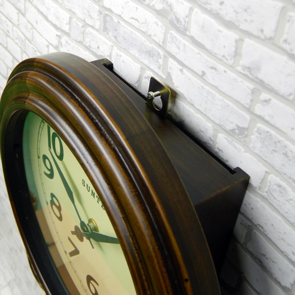 Santeru QL676-A, Made in Japan, Mini Daruma Pendulum Clock (Arabic Letters), Antique Brown