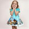 Summer Paw Patrol Kids Dress Cute Cartoon Print Casual Loose Beach Sundress Soft Breathable