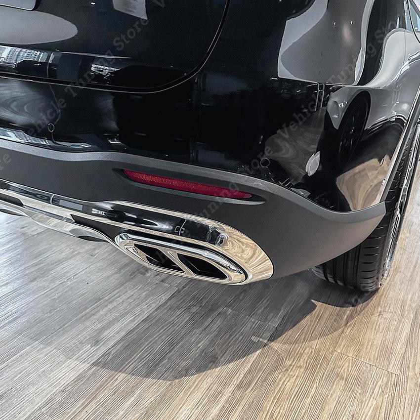 Car Tail Throat Pipe Cover Trim ABS Plastic Accessories for Mercedes Benz GLC Class X254 GLC260 GLC300 AMG 2023+ Gloss