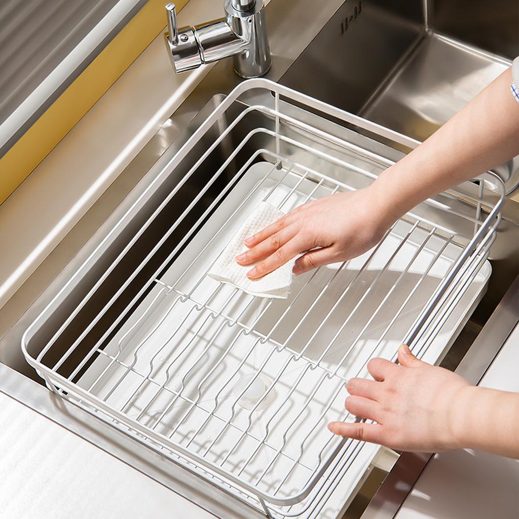 Dish Drying Rack Cutlery Draining and Storage Holder for Kitchen Counter Sink Large Size