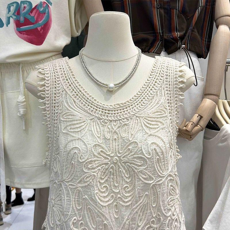 Cotton Vest for Women Linen Sleeveless Vintage Denim Vest Oversize Prints Versatile Casual Vest