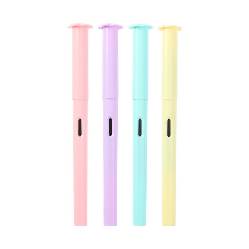 Macaron Color Primary School Students' Positive Posture Writing Pen Can Be Replaced With Ink Bag Ef Bright Tip 0.38Mm Pen