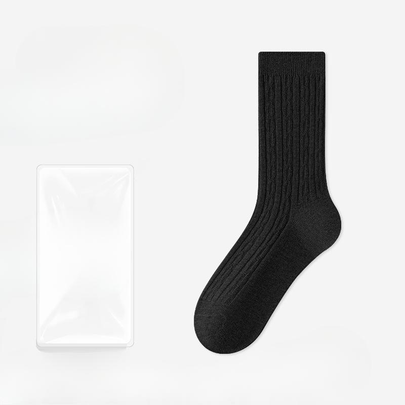Female Spring and Autumn Warm Cotton Sweat Absorbing Deodorizing Anti Pilling Long Tube Stack Socks