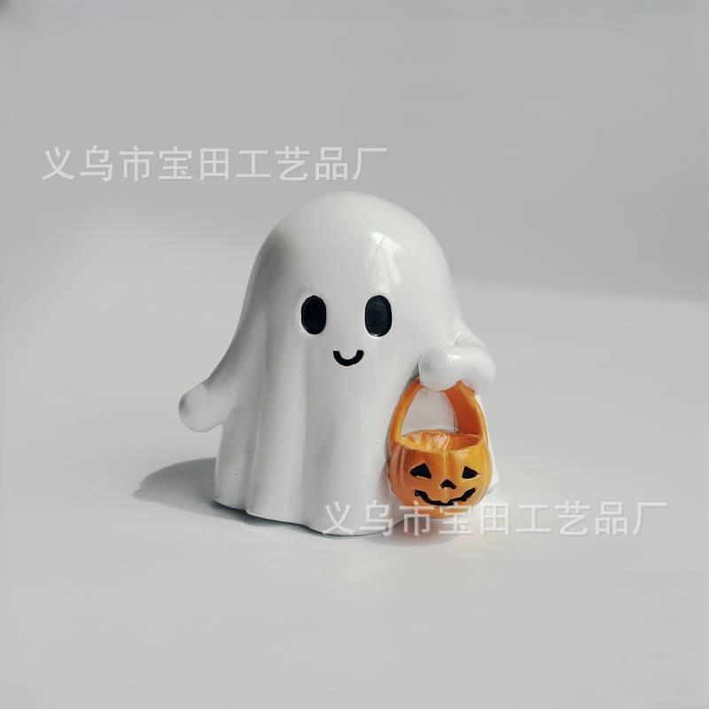 New product cute white ghost party decoration garden ornament study desktop decoration small ornament