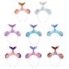 Adult Teen Tinsel Mermaid Headband Festival Fish Scale Hair Hoop for Christmas Party Performances Mardi Gras Headpiece