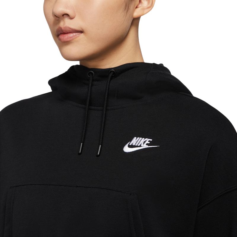 Nike Lockere Passform Kurzes Kapuzensweatshirt Damen Oberteile Schwarz DD5382-010