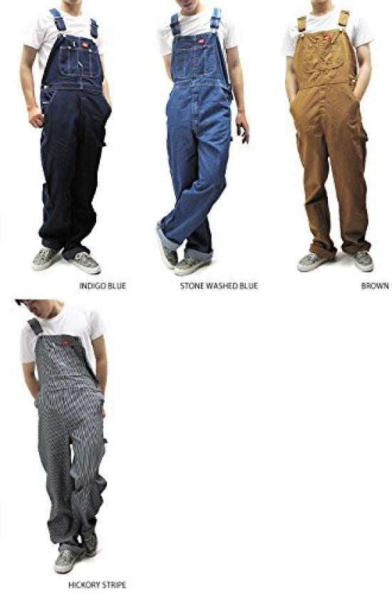 Dickies Duck Hickory Denim Size Stonewashed Blue Men's Overalls, 34, [8396] [Used]