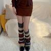Beenwarmers voor Dames en Meisjes Lolitas Beenwarmer Gestreept Gebreide Lange Beensokken Gothic Harajuku Beenbedekking Sokken
