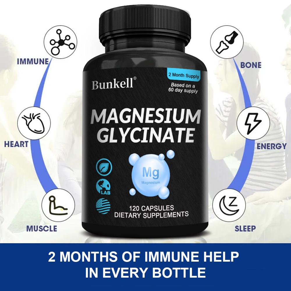 Magnesiumglycinat Kapseln, Magnesiumbisglycinat 1040mg, 120 Kapseln Nahrungsergänzungsmittel