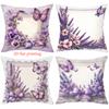 2D flat printing Lavender and Butterfly Patterned Decorative Throw Pillows Polyester pillowcase, sofa decorative cushion cov