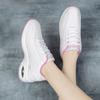 Women's Height Increase White Leather Platform Sneakers Casual Thick Sole Shake Orthopedic Shoes