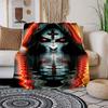 Gothic Hooded Figure with Cross Face Mask Art Print PosterBlanket Flannel Throw Blanket for Sofa, Bed, Travel, Camping, Office