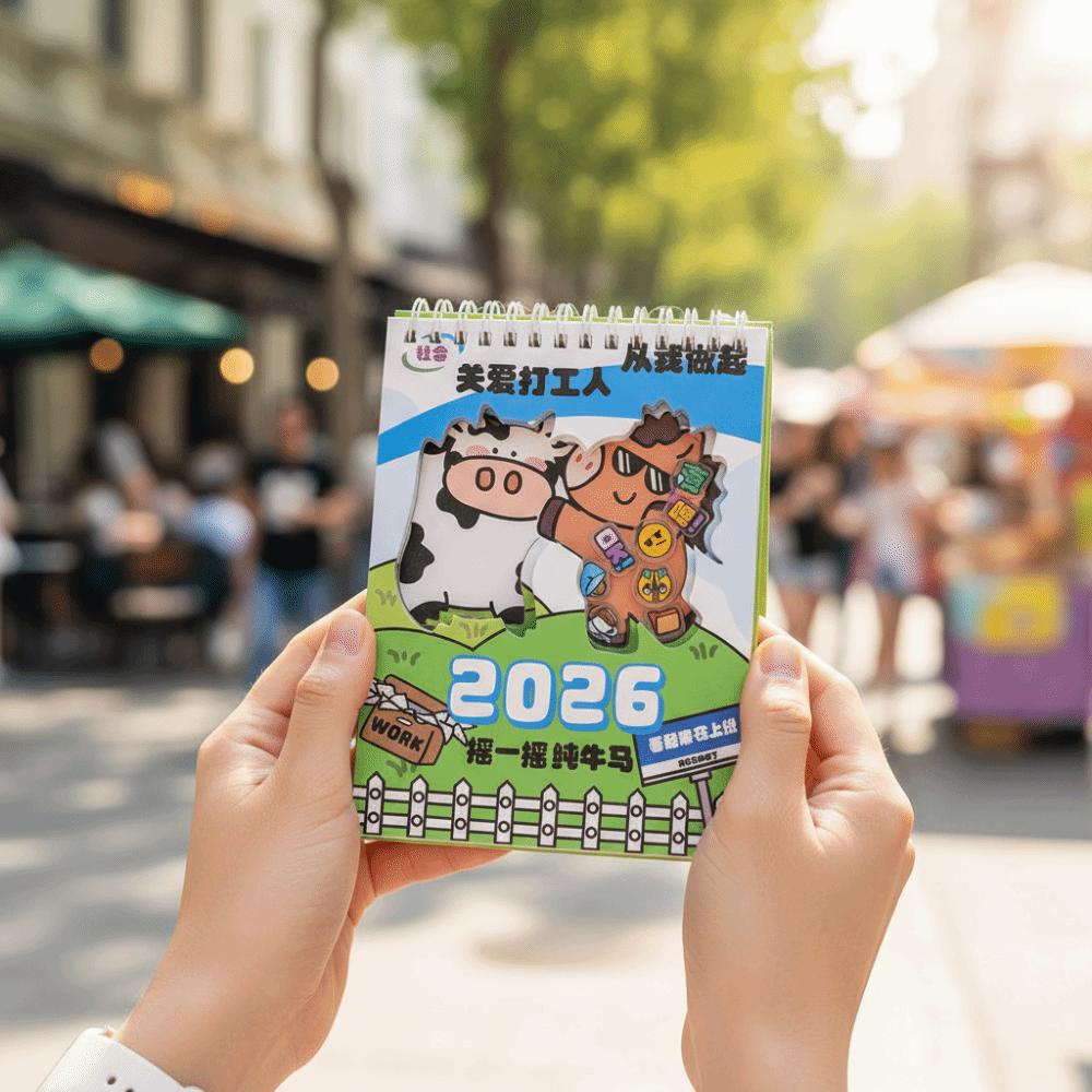 Double Coil Flip Calendar Cartoon Monthly Planner Creative Schedule Planner New Year Gifts