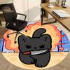 1pc Cat "Explosion" Office Round Area Rug, Indoor Mat Suitable For Office, Under Office Chairs Bedroom Living Room Home Decor, Room Deco 035