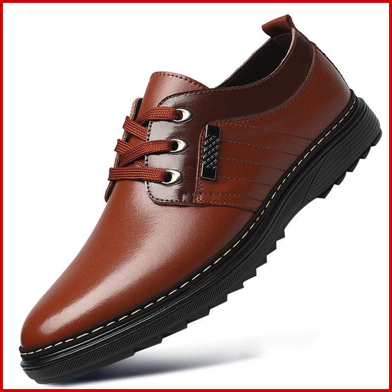Brogue Formal Shoes Men Leather Dress Shoes Genuine Retro Pointed Toe Oxford Male Footwear Lace-up