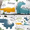 Dinosaurier Cartoon Druck Quilt Set Dreiteilig Digitaldruck Heimtextil-Set Heimtextil