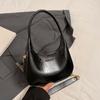 Solid Color PU Hobo Bag Elegant Texture Handbag Storage Bag French Underarm Bag  School