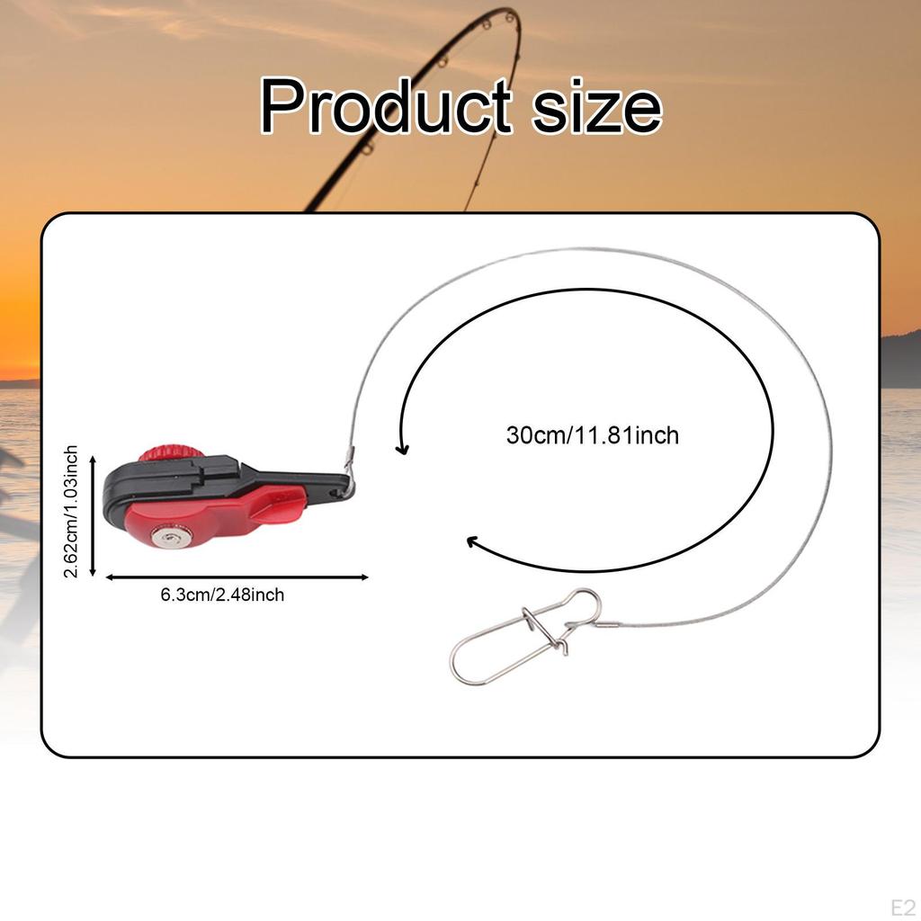 Release Clip 30 cm Leader 360° Rotation Fishing Gear Downrigger Line Snap for Outdoor