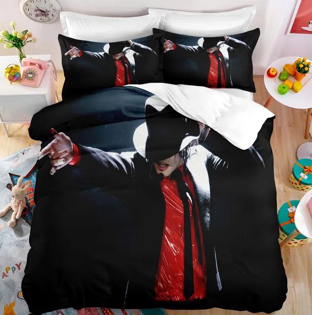 Michael Jackson Bedding Set Single Twin Full King Size Musical Genius Bed Linen Adults Teens Bedroom Duvet Cover Set Super Star