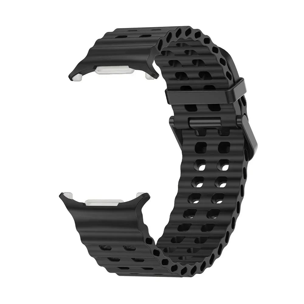 NEW Marine Silicone Strap For Samsung Watch 7 Ultra 47mm Bracelet No Gaps Sport Two-tone Band for Galaxy Ultra Watchband Straps